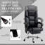 Fauteuil de massage avec 6 points de vibration, fauteuil d'ordinateur inclinable en cuir de polyuréthane chauffant lombaire avec hauteur réglable, repose-pieds et fonction d'inclinaison-561801252