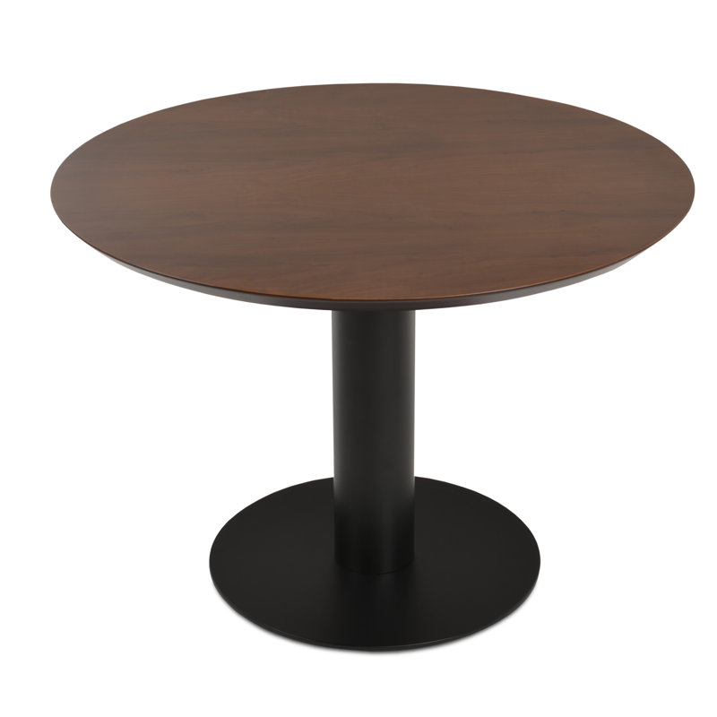 Table ronde Tango, Noyer, H 29,5 po x l 43 po x L 43 po