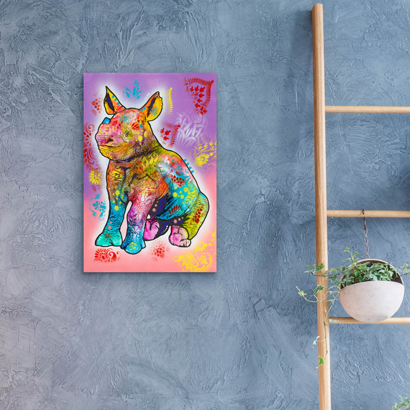 «Aminal Bebees - Rhino Sploot» par Dean Russo, H 24 po x l 16 po x P 0,2 po