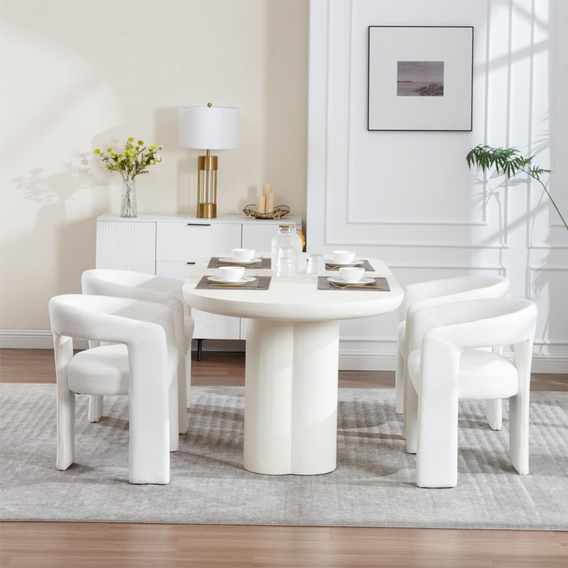 Ensemble de 2 chaises de salle à manger rembourrées, Beige