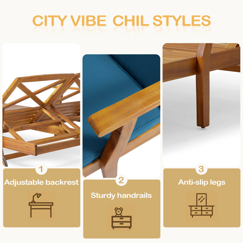 DOUBLE CHAISE LONGE, Bleu