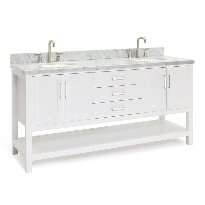 Magnolia 73" Double Bathroom Vanity Set, White