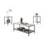 Ensemble de table de style rustique 3 pièces avec un design minimaliste et un rangement à deux couches pour un salon moderne