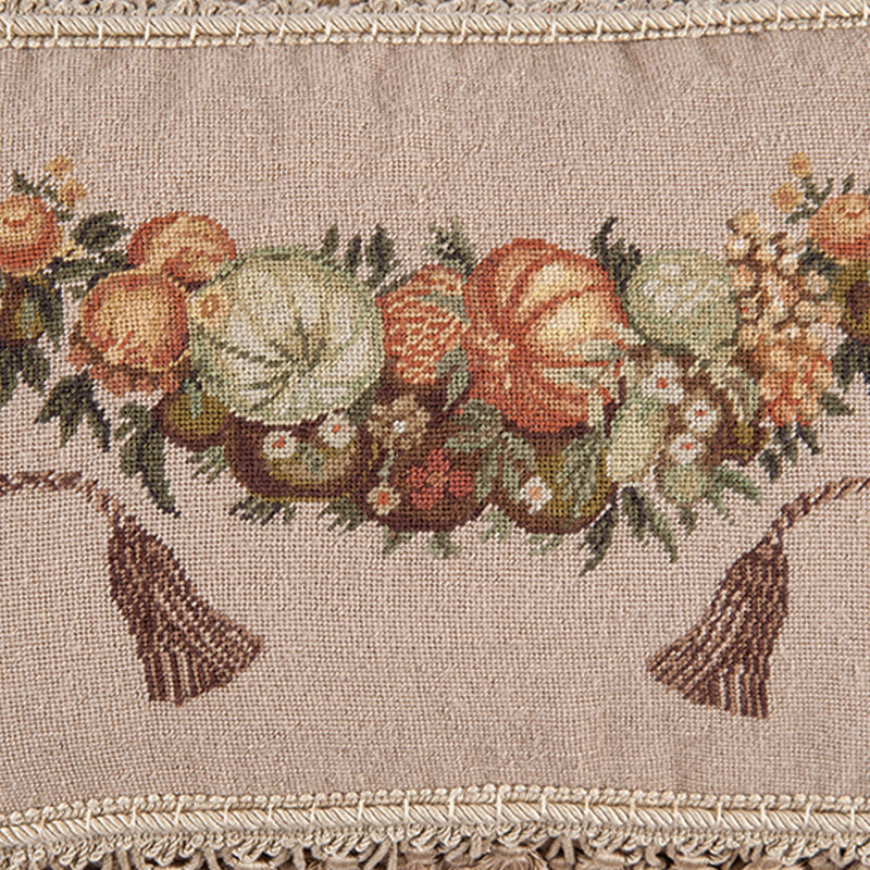 Pumpkins & Fruit Petit Point Throw Pillow