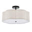 Plafonnier semi-encastré 3 lumières en lin moderne-42075043