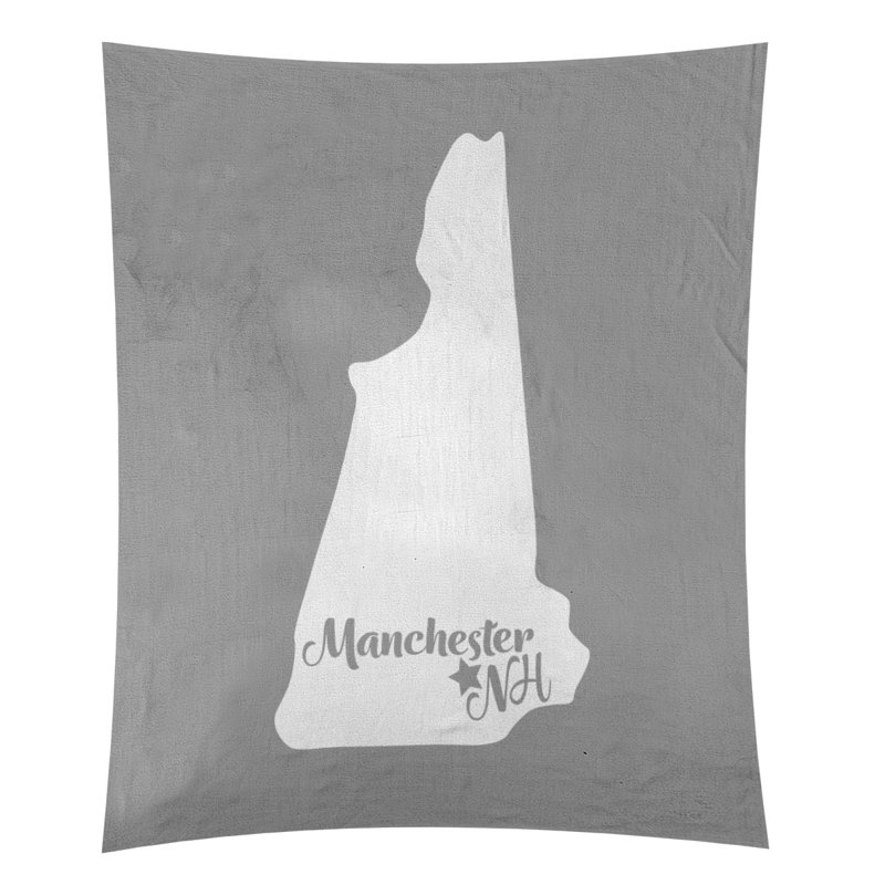 Tapisserie murale Manchester, New Hampshire, H 27,5 po x l 37,5 po, Gris