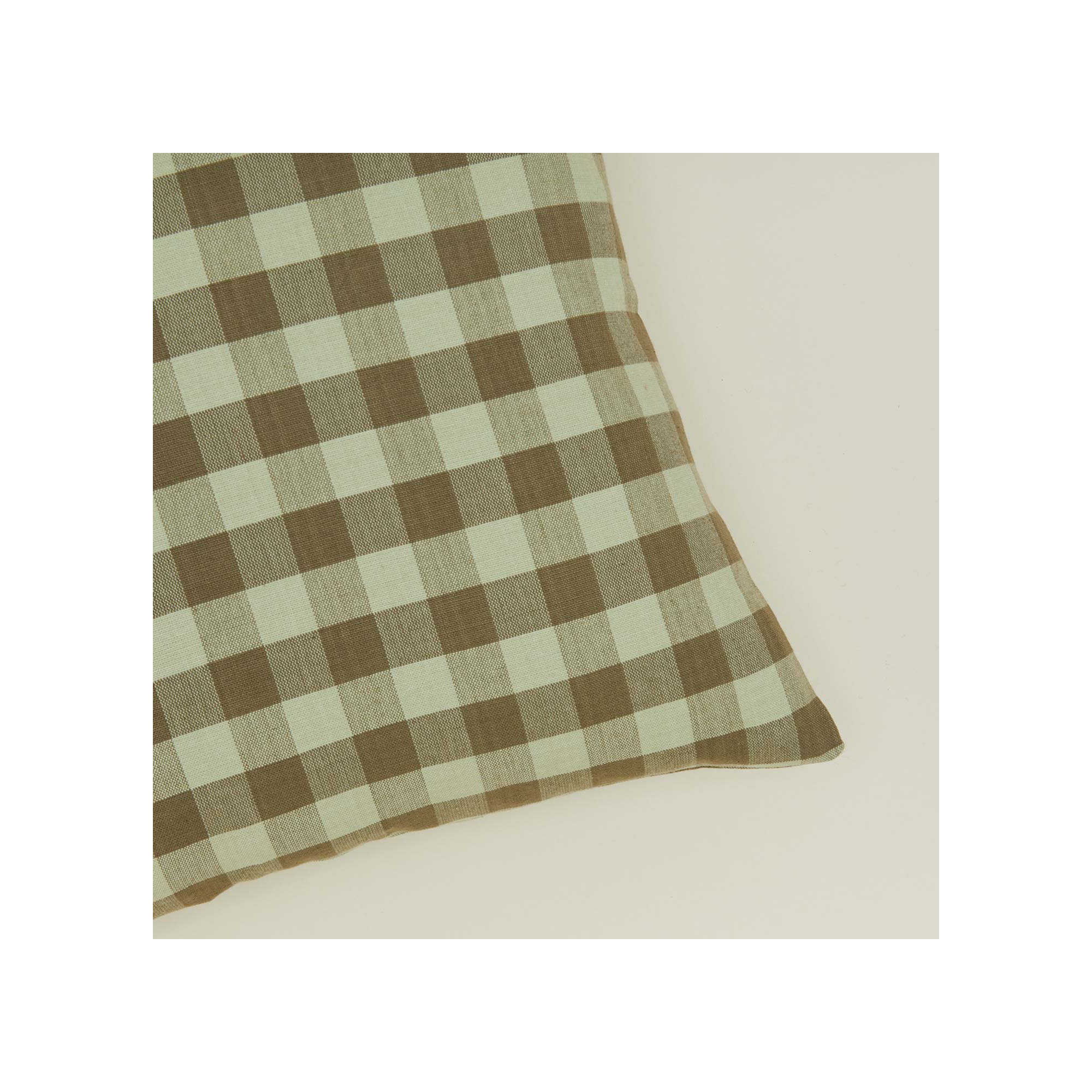 Essential Gingham Cotton Throw Pillow, Sage/Olive