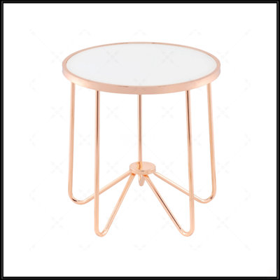 White Frosted Glass Top Round Table