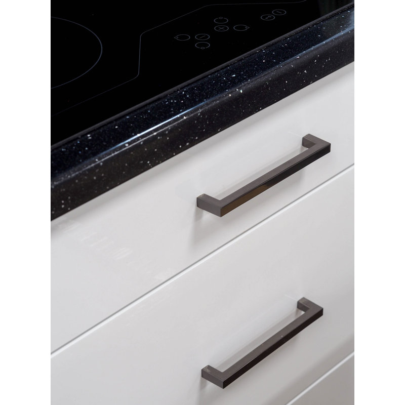160mm Black Nickel Square D-Bar Handle
