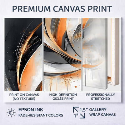 Glam Vortex of Geometric Space III - Abstract Canvas Wall Art, Modern Abstract 2 Piece Wall Decor