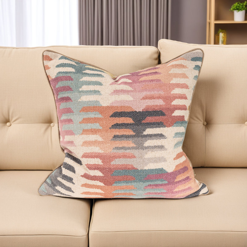 Oreiller en polyester 24 x 24 Navajo, Polyester, Carré 24 po