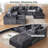 8-Piece Modular Compression Upholstered Sectional Sofa-1303161394-1305060229