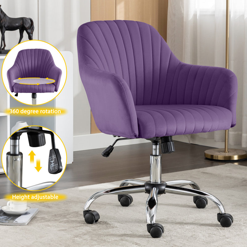 Chaise basse en velours, réglable, mauve