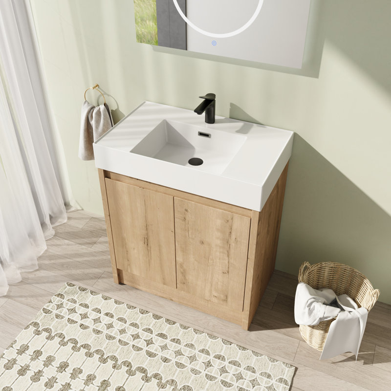 Meuble-lavabo simple avec plateau de meuble-lavabo 29,57 po Joandre