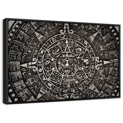 Decor Elements " Black Mayan Calendar Wall Art "