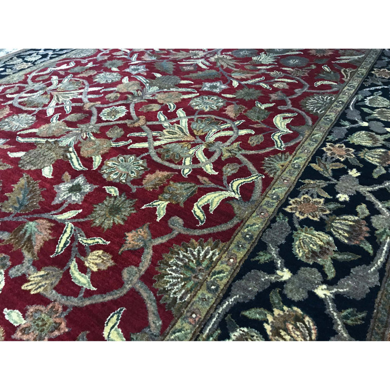 Suruchi Wool Oriental Area Rug in Red/Black, Rectangle 8'1" x 9'10"