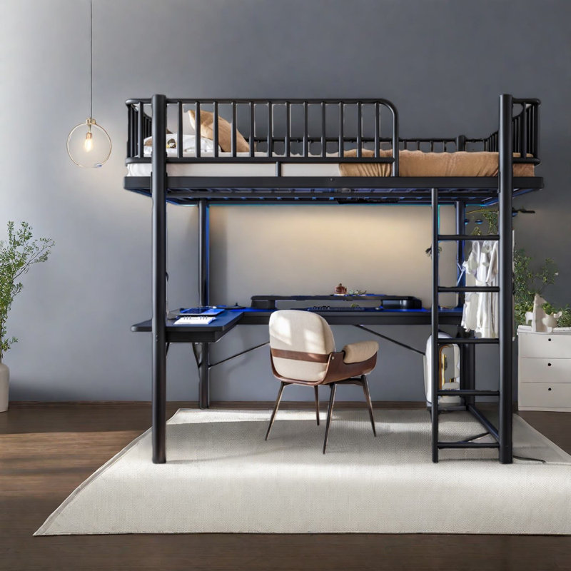Multifunctional Beds With Storage, Full Metal Modern Loft For Home