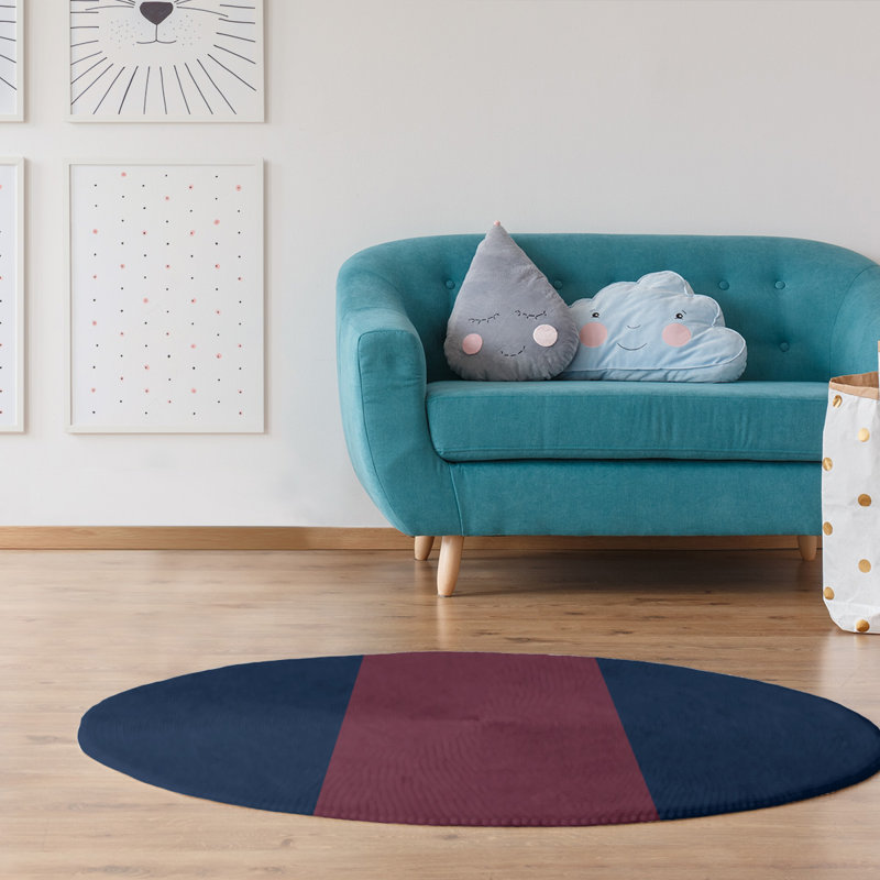 Chenille Striped Indoor Rug, Round 5'