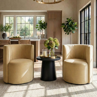 Sprayberry Satin and Velvet Barrel Accent Chairs