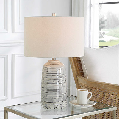 Lampe de table ivoire Orren Ellis Cyclone