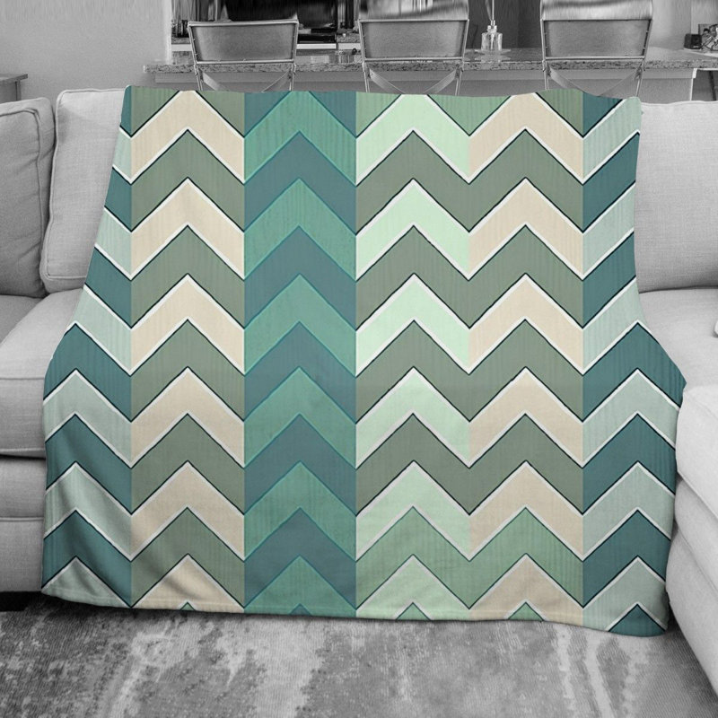 Chevron Stripes Fleece Throw