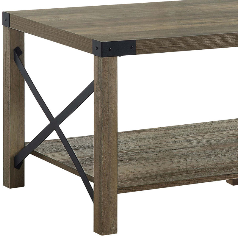 Abiram Rustic Oak Finish Coffee Table