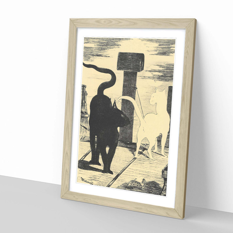 The Rendezvous Cats by √âdouard Manet - Framed Print, Oak