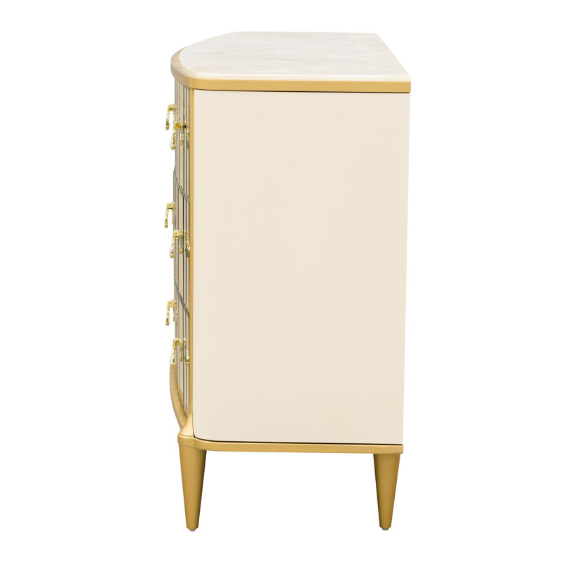 Commode carrée Scotts - champagne clair