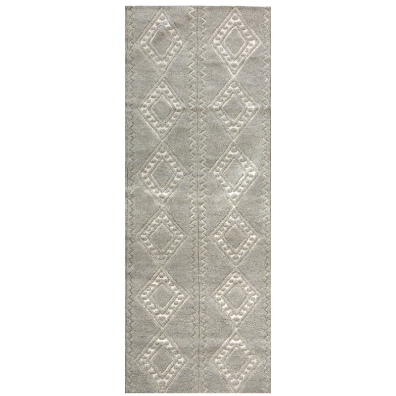 Honeycomb Geometric Area Rug in Gray/Brown, Runner 2'7" x 13'1"