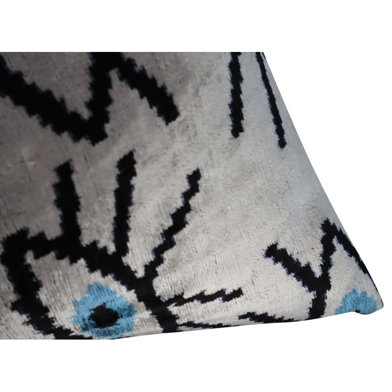 Velvet Rectangular Pillow Cover & Insert, Light Gray Geometric