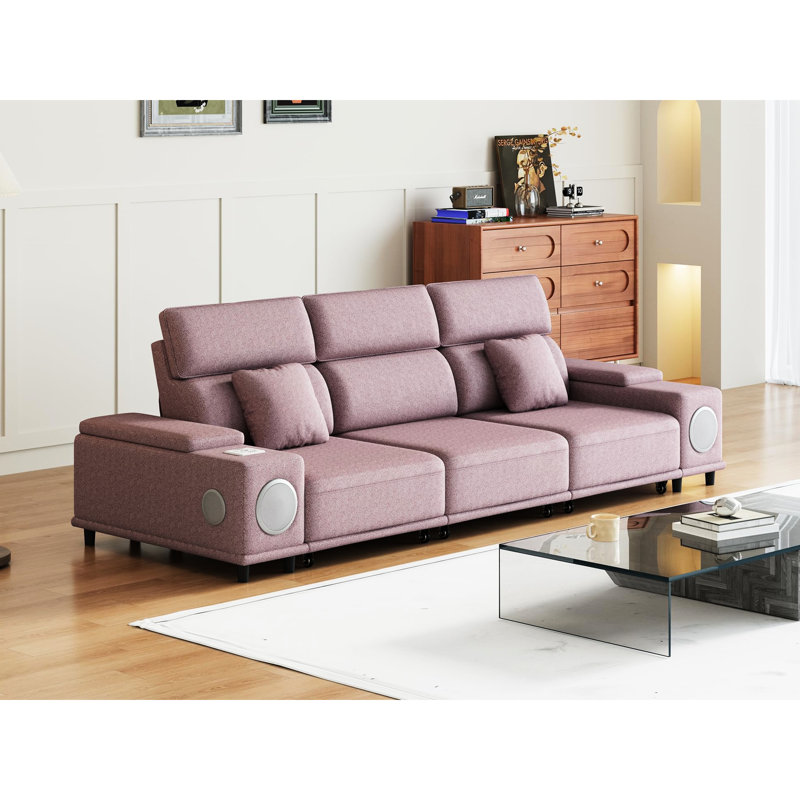 Upholstered 43.69 " Fabric Power Reclining Sectional