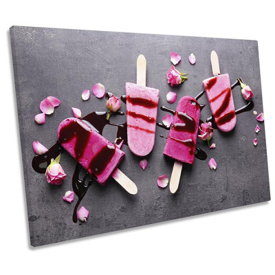 Ice Lollies Pink Kitchen 1 Piece Wrapped Canvas Wall Art