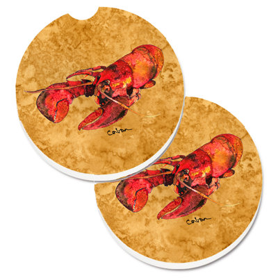 Ceramic Round 2 Piece Car Coaster Set