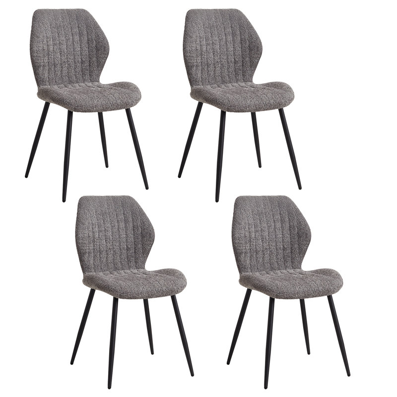 Encinitas 127cm H Upholstered Metal Side Chair, Grey