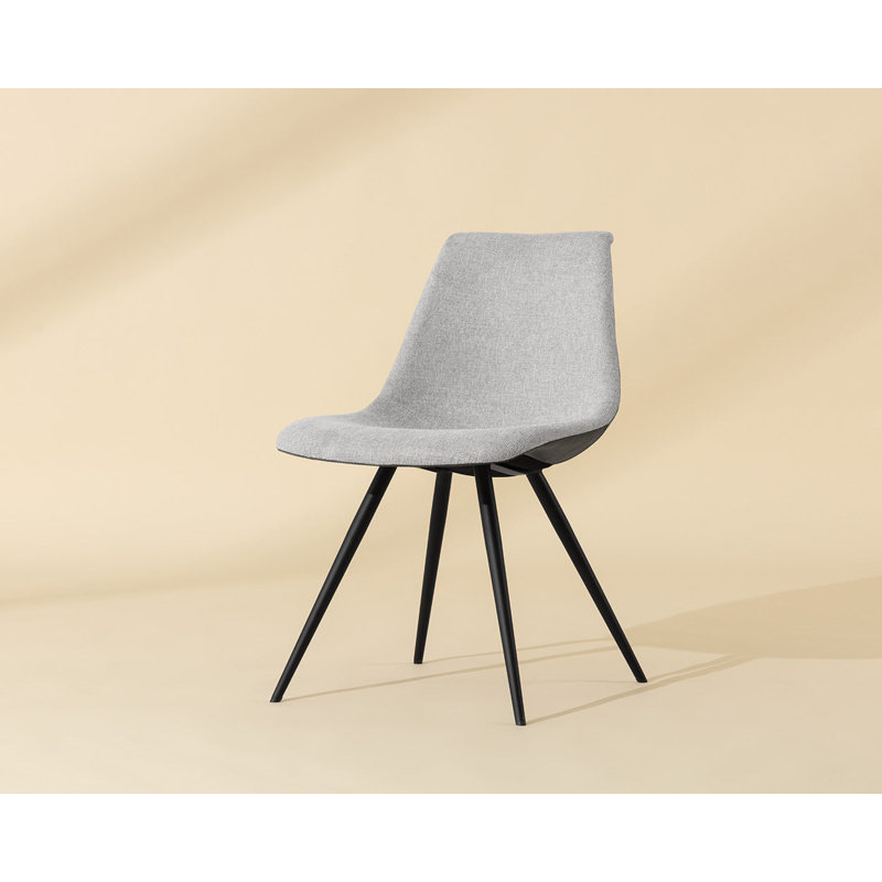 Lipa Upholstered Dining Chair, Belfast Heather Gray/Rosemary, Black
