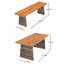 Ensemble de salle à manger d'extérieur en bois d'acacia avec table à lattes et banc pour une réception de patio durable et élégante.-234817063
