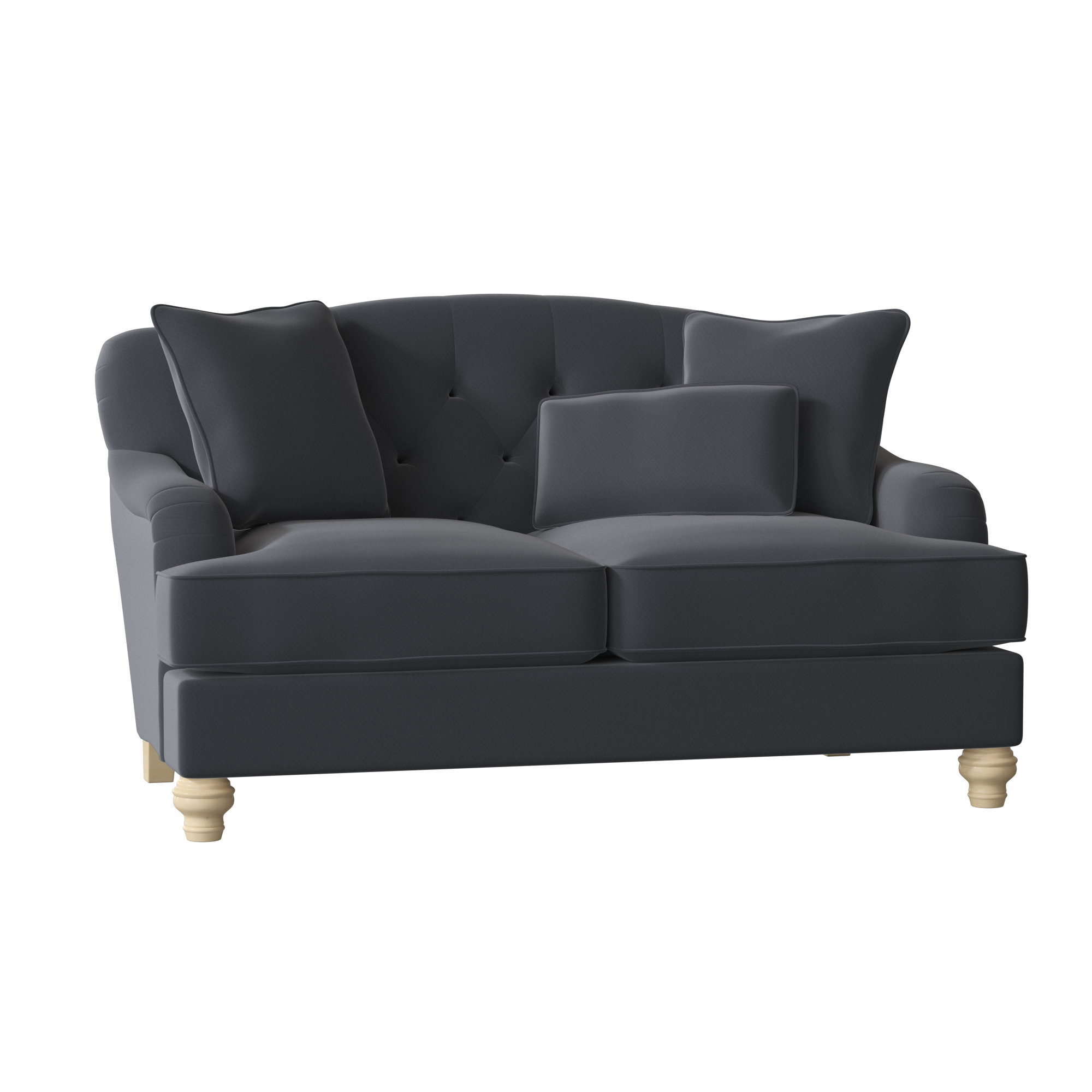 Sullivan 65'' Upholstered Loveseat, Craftwood 23 Navy Performance Chenille, Linen, No