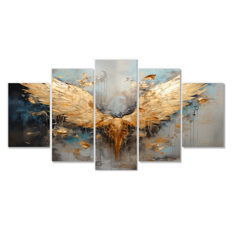 «Dasheil - Wings Angel», art mural 5 pièces, H 32 po x l 60 po