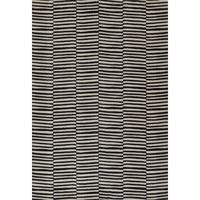 Tapis rayé noir / beige Chanella
