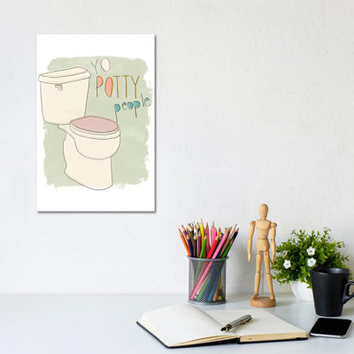 Potty Pun IV by June Erica Vess - Wrapped Canvas Painting