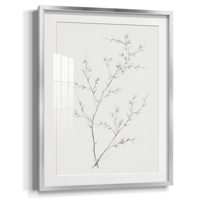 Impression florale rétro, impression encadrée, Argent