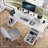 47.3" Computer Desk with power outlet,Monitor Stands,Shelves, Office Desk/Writing Table/Gaming desk With drawers,Large Side Pocket and Hooks,Easy to Assemble,Frame stability Reversible-927279003