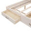 Lit de jour en bois pleine grandeur avec 3 tiroirs de rangement, tablette souple supérieure, tablette et ensemble de prises et ports USB, blanc