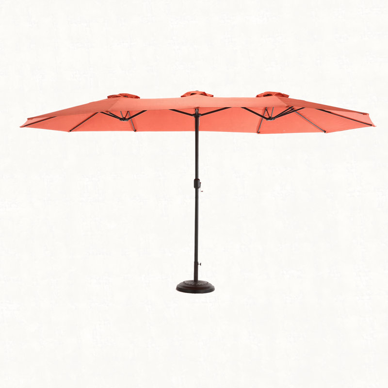 Grand parasol rectangulaire double 14,8 pi avec manivelle, Orange