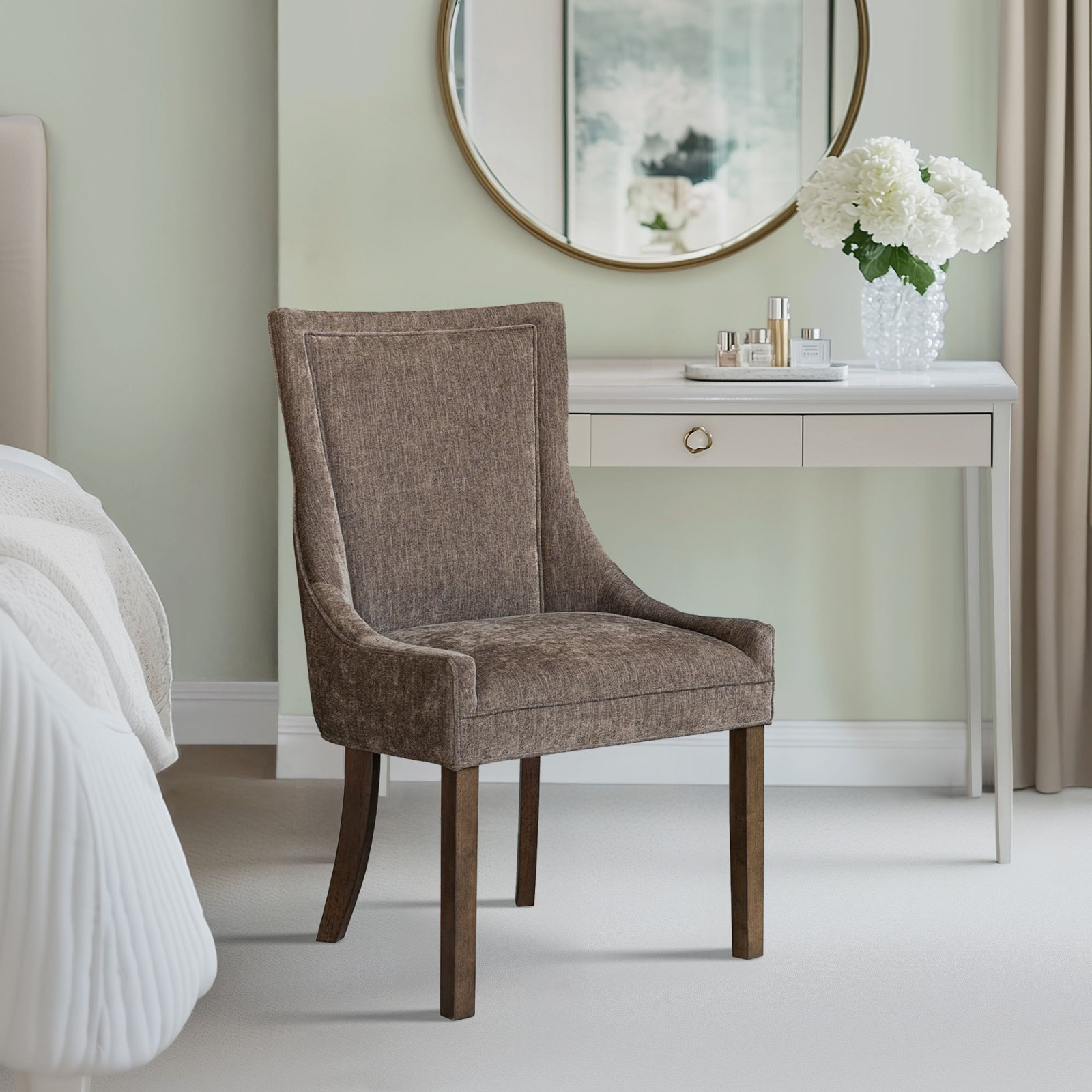 Ultra Velvet Armchair, Brown Chenille