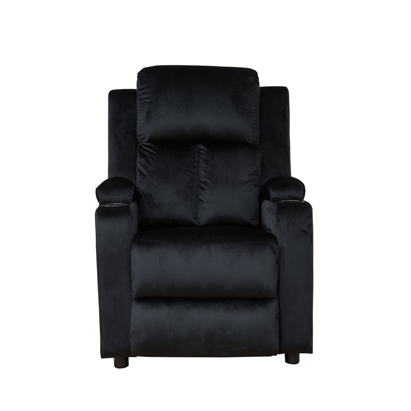 Reclining Chair, Black Microfiber/Microsuede