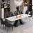 Raliect Dining Table Set for 8-10 With 63'' to 94.5” Extendable Sintered Stone Table and 8 Faux Leather Chairs-441578773