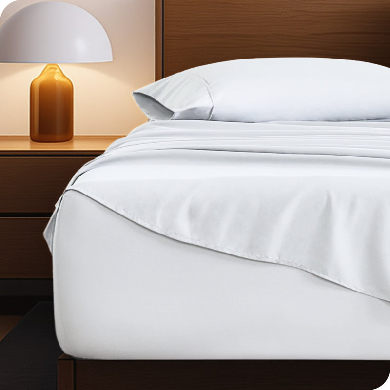 Ensemble de draps en microfibre 22 po, Blanc, California King Sheet Set with 2 Pillowcases