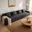Canapé modulaire sans siège à 4 places, canapé modulaire Cloud avec assise profonde, canapé modulaire moderne à 4 places avec coussins décoratifs Tissu en velours côtelé-1459953774-1459953763