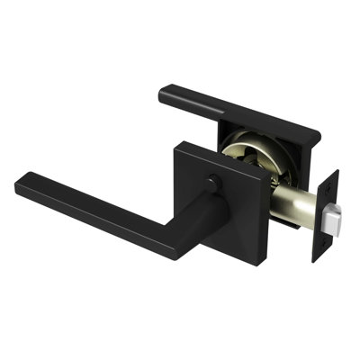 Quadra Privacy Door Lever Modern Concealed Design For (Bed & Bath) – Sleek Minimalist Style in Matte Black